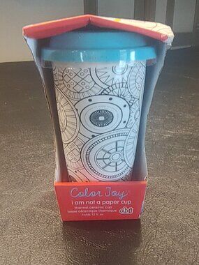 DCI Color Joy I Am Not A Paper Cup Thermal Ceramic Cup 12 oz Decoratable